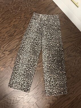 Zara Leopard Print Girls' Jeans in Tan and Black